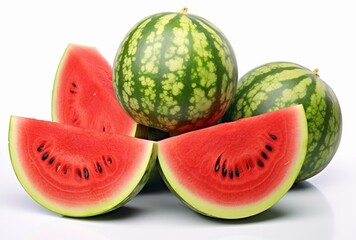 Bunch of watermelons isolated on white background. AI Generated Images
