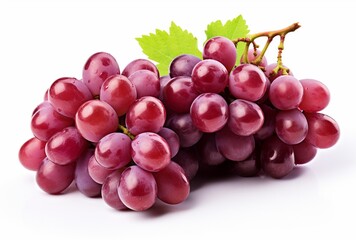 Bunch of red grapes isolated on white background. AI Generated Images - obrazy, fototapety, plakaty