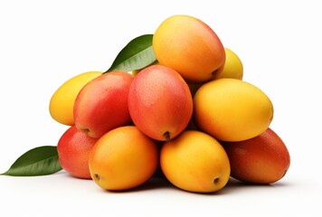 Naklejka na ściany i meble Bunch of mango fruit isolated on white background. AI Generated Images