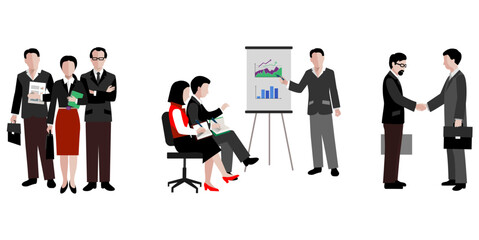 Illustration material of business people having a meeting 