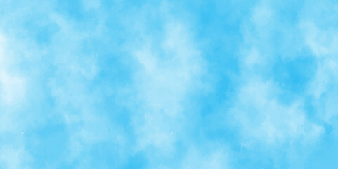 Obraz premium Defocused and blurry wet ink effect sky blue color watercolor background, blurred and grainy Blue powder explosion on white background, Fluffy, puffy, fresh and shiny clouds on a windy sky. 