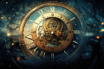 Fototapeta premium Abstract background with symbols of time and cyclicity