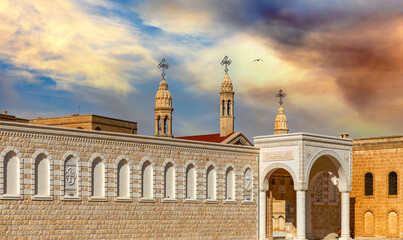 Architectural details of Mor Gabriel Deyrulumur Monastry. It is the oldest surviving Syriac Orthodox monastery in the world. © kenan