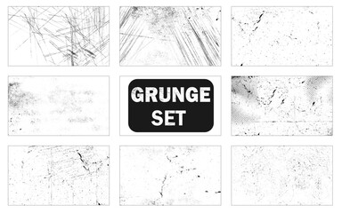Grunge textures. Distress textures set. Grunge textures set. Vector. Vector template.