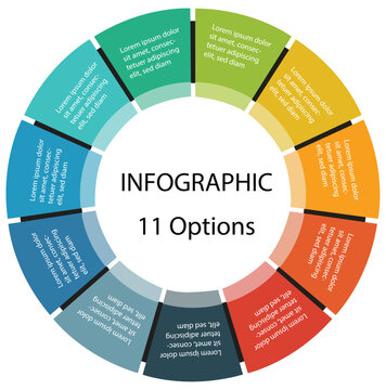 11 point infographic, infographic, eleven, circle, pie infographic