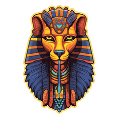 Porträt ägyptischen Löwengöttin Sekhmet Illustration