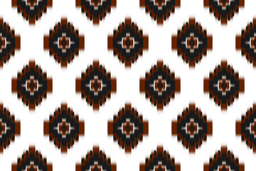 Fabric ethnic pattern art. Ikat seamless pattern in tribal. American, Mexican style. Design for background, wallpaper, illustration, fabric, clothing, carpet, textile, batik, embroidery.