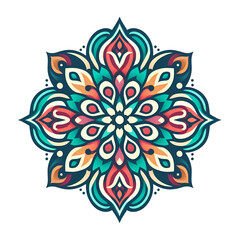 Abstract floral ornamental mandala isolated on cut out background 