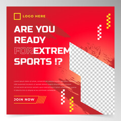 Modern social media template design for sports