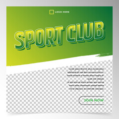 Modern social media template design for sports