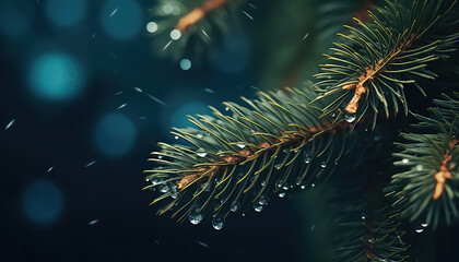 Obraz na płótnie Canvas Close-up Christmas tree on uniform background