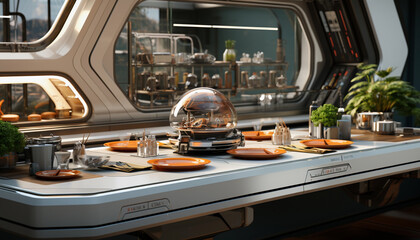 Futurist kitchen design with space theme