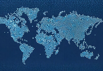 Blue World Map, 
Global Cartography in Blue, 
Earth's Blue Atlas