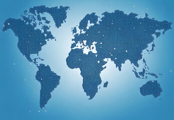 Blue World Map, 
Global Cartography in Blue, 
Earth's Blue Atlas