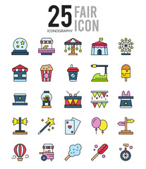 25 Fair Lineal Color icon pack. vector illustration.
