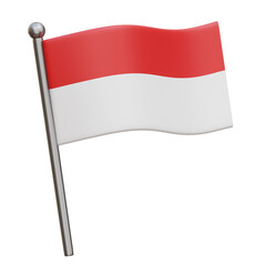 Indonesia Flag 3D Icon Illustrations