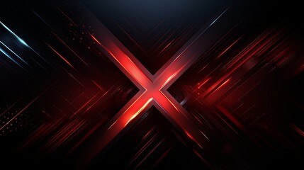 3D glowing red techno abstract background overlapping layers in dark space, accentuated with an 'X' effect decoration, embodying a futuristic design concept