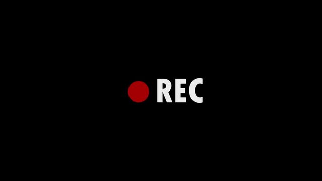 Red and  white color RECORD icon animation with background .concept video 