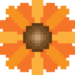 Sunflower Pixel art vector image