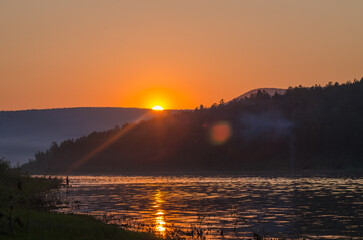 sunrise over the river