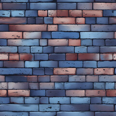 Fototapeta premium Seamless brick tile cartoon style. Continuously repeating patterns provide an endlessly versatile background for varied usage
