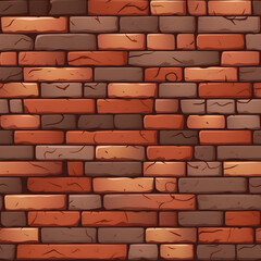 Fototapeta premium Seamless brick tile cartoon style. Continuously repeating patterns provide an endlessly versatile background for varied usage