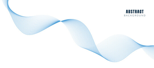 Modern vector background with blue wavy lines.