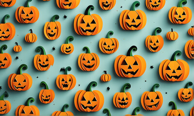 halloween, pumpkin horror  halloween colorful paper statue