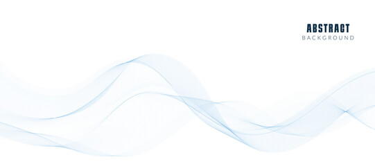 Modern vector background with blue wavy lines.