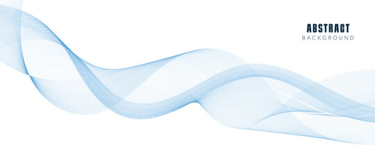 Modern vector background with blue wavy lines.