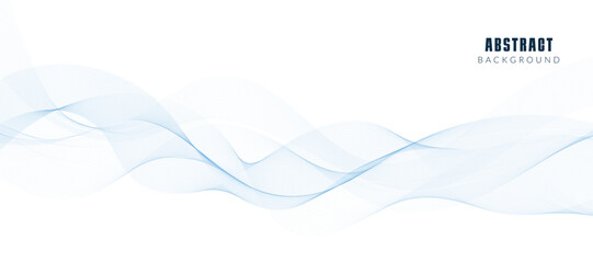 Modern vector background with blue wavy lines.