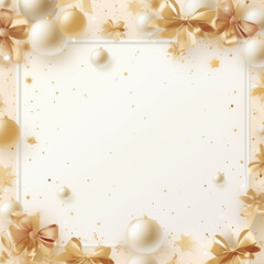 Fototapeta na wymiar Luxurious golden background, sparkling with golden snowflakes and sparkling balls for Christmas. Elegant pastel tones for printing, Christmas cards, wallpaper, banners.