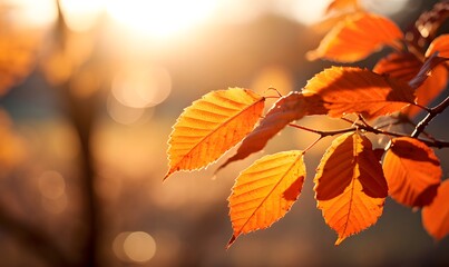 autumn leaves on a tree, Generative AI