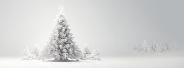decorated christmas tree on white background
