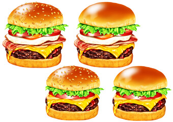 ハンバーガー チーズバーガー ベーコンエッグバーガー ボリューム ジャンクフード