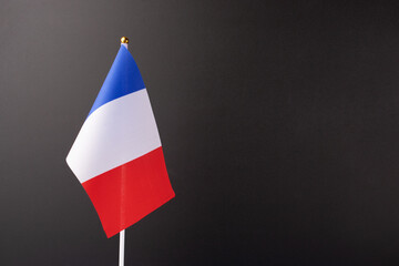 flag of France on the background of a school board, foreign french language school, education and...