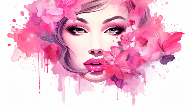 Pink women make up accessories © Hamna
