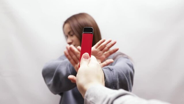 abstinence vape smoking, stop ecigarette, rejection of disposable cigarettes