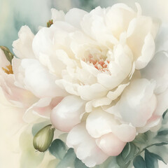 Camellia flower close up suitable for a wedding invitation - illustration