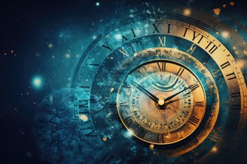 Abstract background with symbols of time and cyclicity