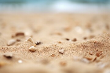 Fototapeta na wymiar beach, sand in macro view. Generative AI
