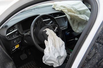 Airbags deployed in an accident in the car