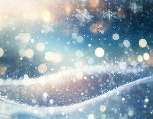Fototapeta na wymiar Snowy Dreamscape Captivating Bokeh