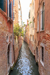 Venice, Italy. Narrow canal in the historical part of Venice
