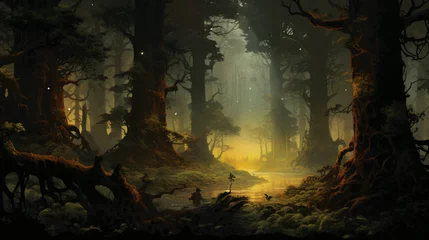Tuinposter Depicting a mystical forest scene © Hamna
