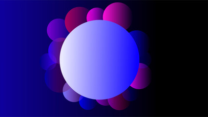Bubbles overlay with circle frame colorful copy space presentation background.