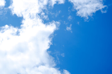Obraz premium White clouds in the sky. Sunny day. Background. Graphics for illustration.