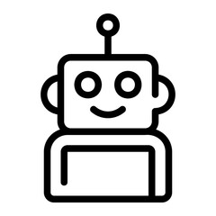 robot line icon