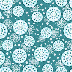 seamless pattern of Christmas snowflakes