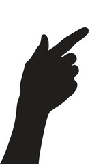 Vector silhouette of a hand on a white background, hand palm, hand silhouette, black flat hand vector illustration